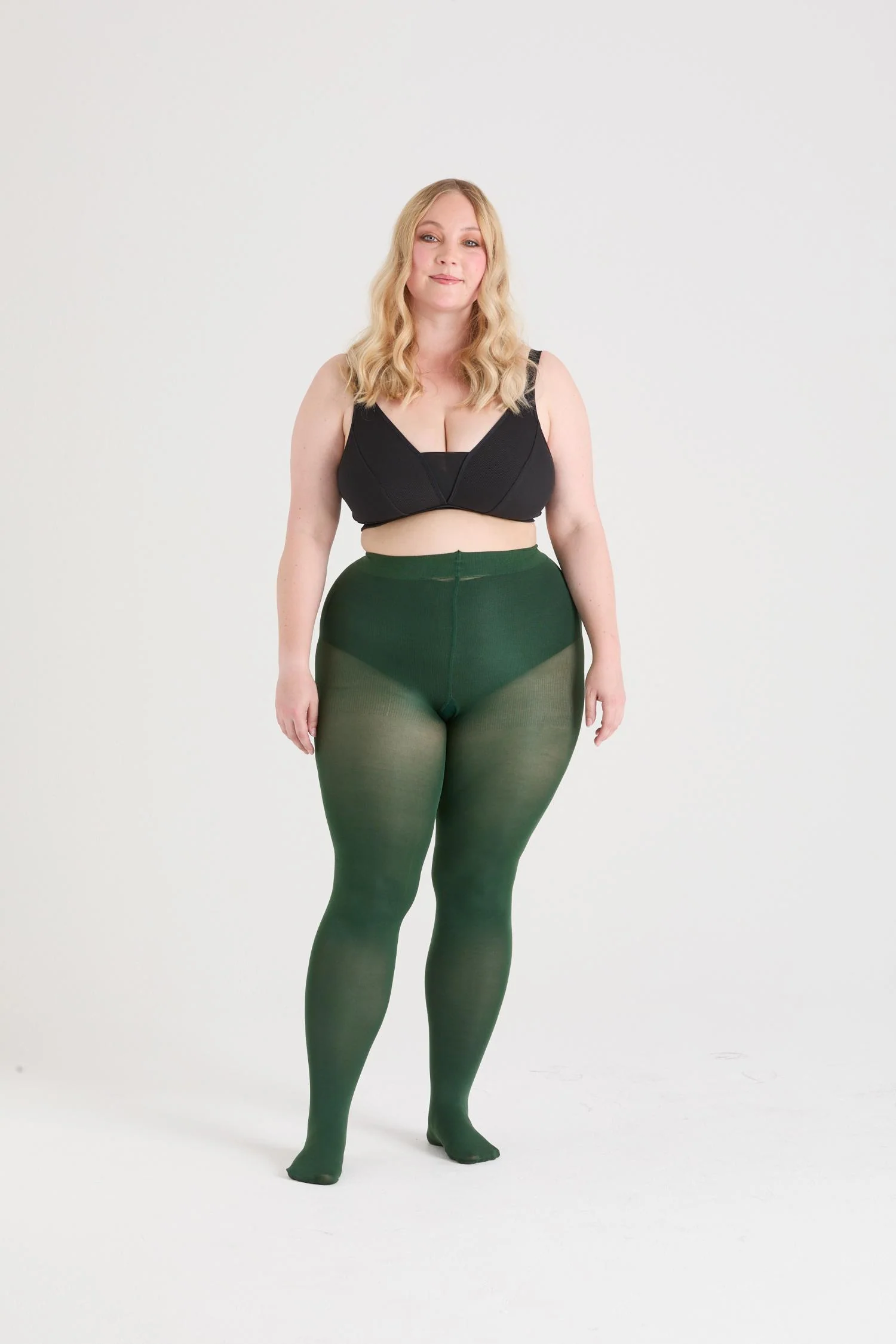 80 Denier Tights - Hit the Bottle Green - Zenithce