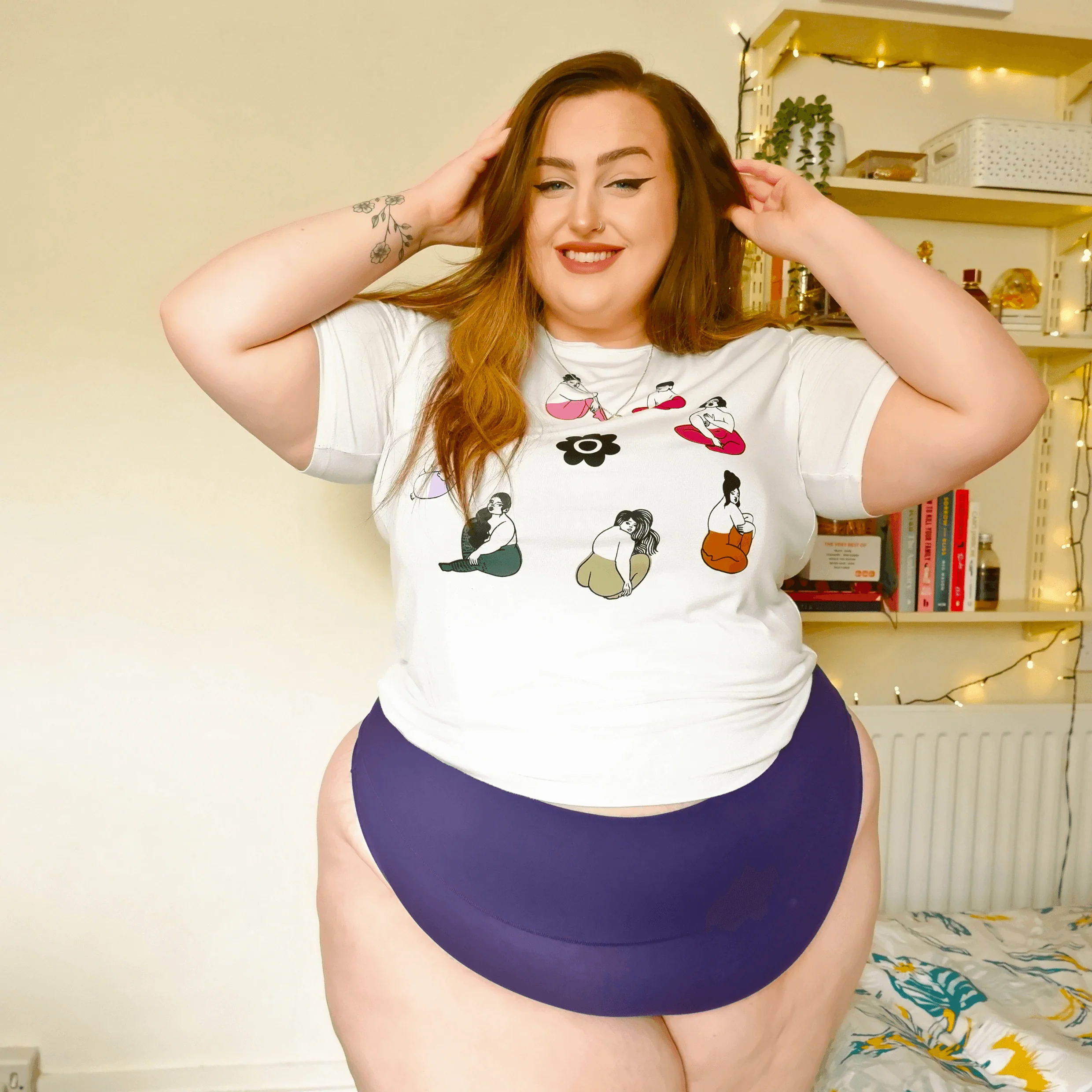 Organic Cotton Cheeky High Leg Knickers - Suffragette Purple - Zenithce