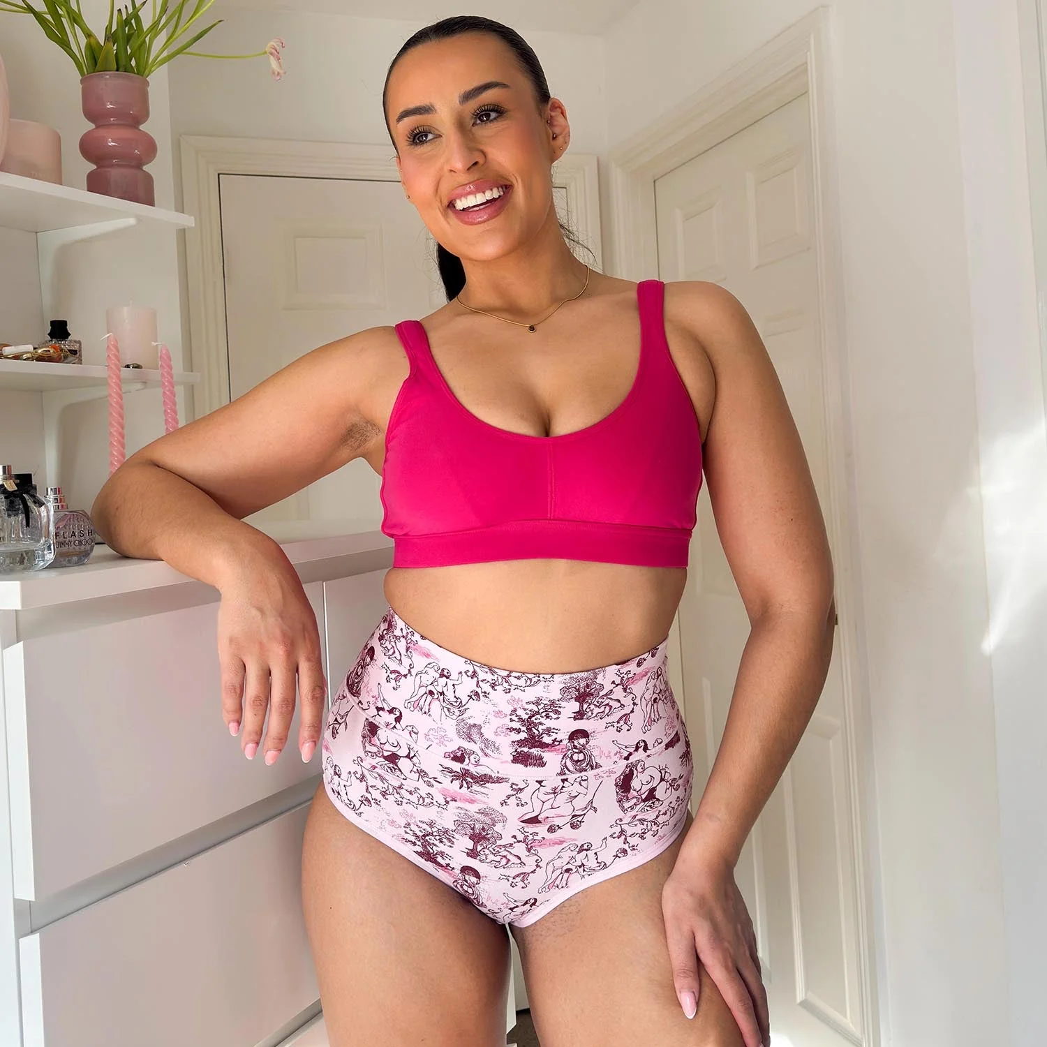 Organic Cotton Full Brief Knickers - Passion au Jardin - L'Amour Rose - Zenithce