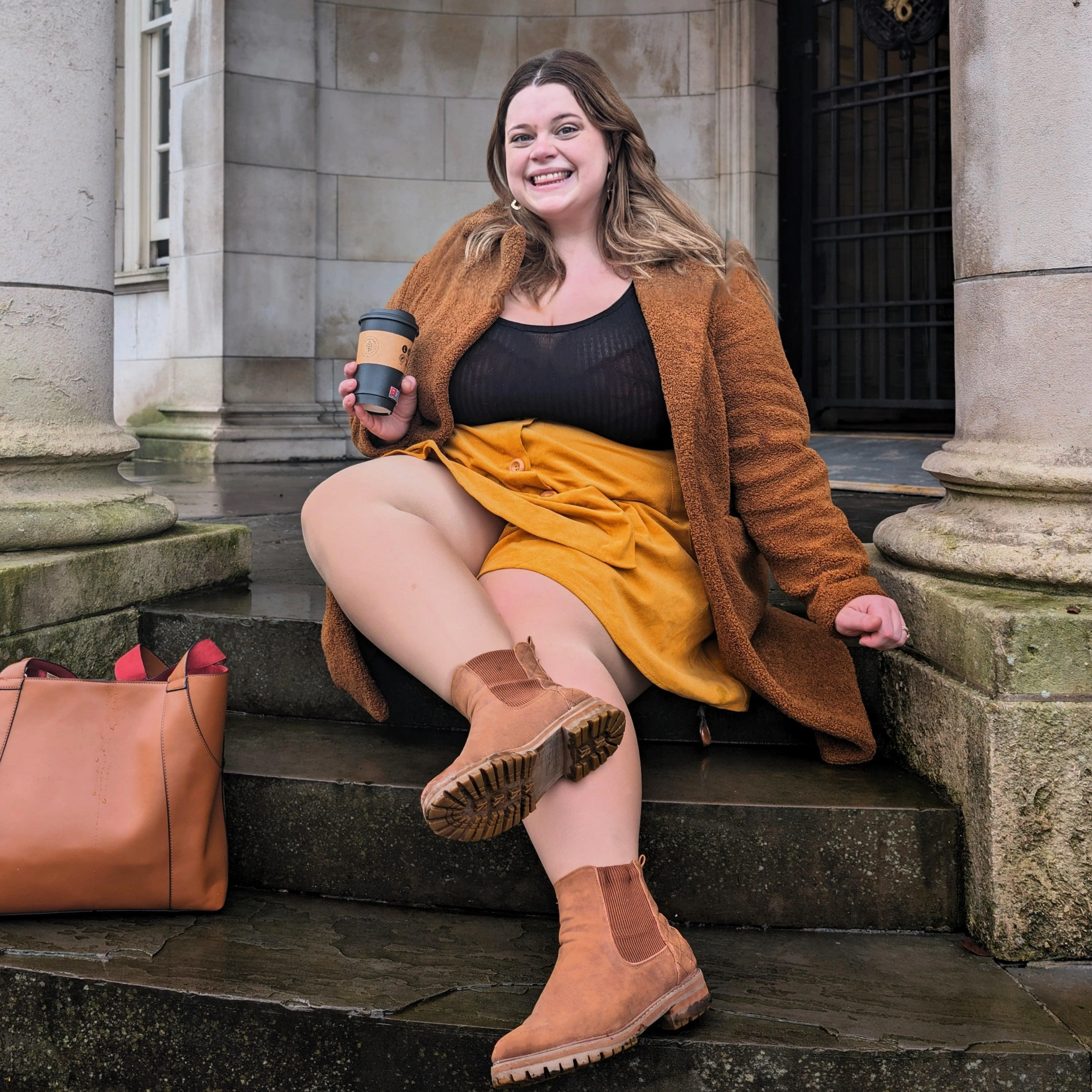 Huggy Light Compression Tights - Builders Tea - Zenithce