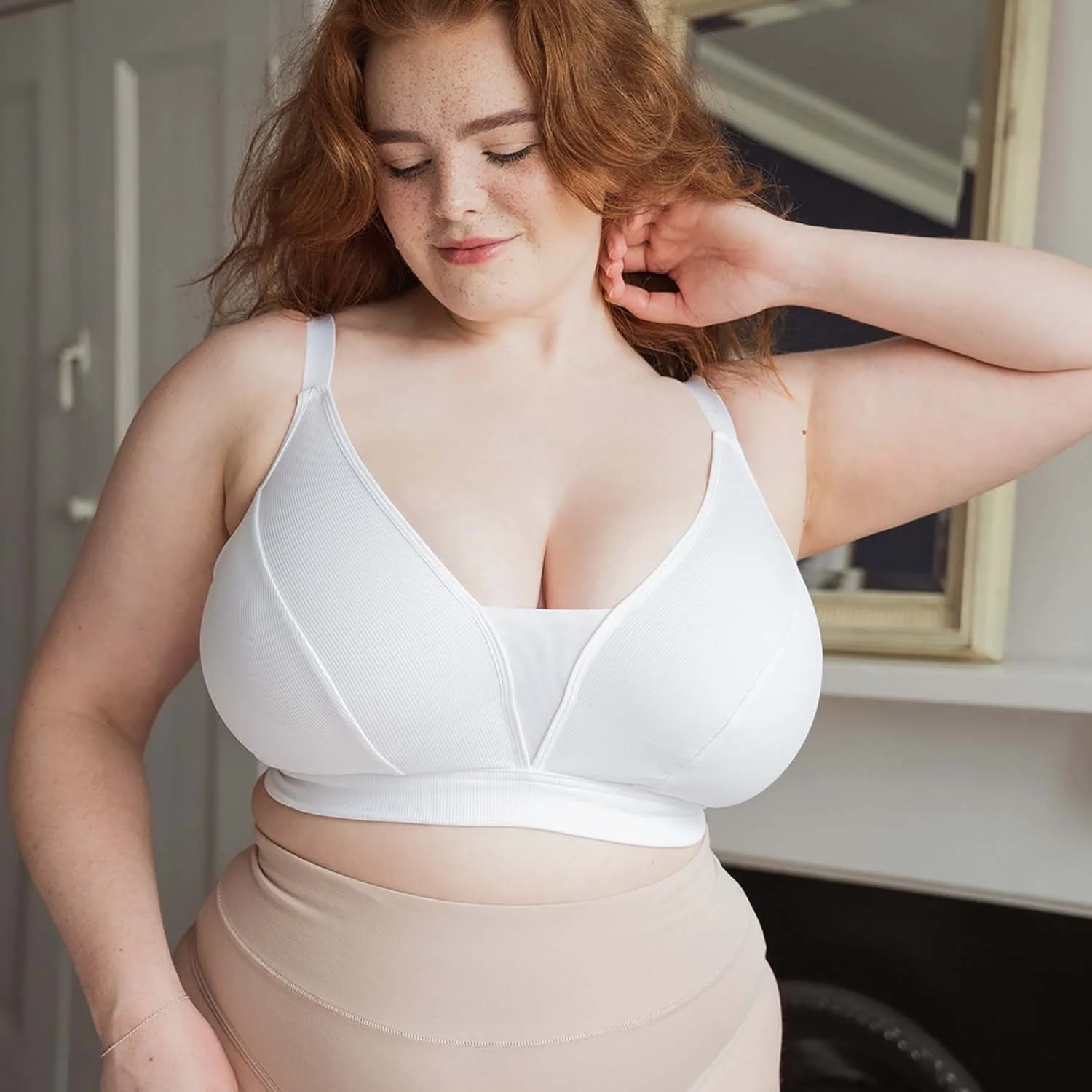 Everyday Ribbed Bra - White - Zenithce
