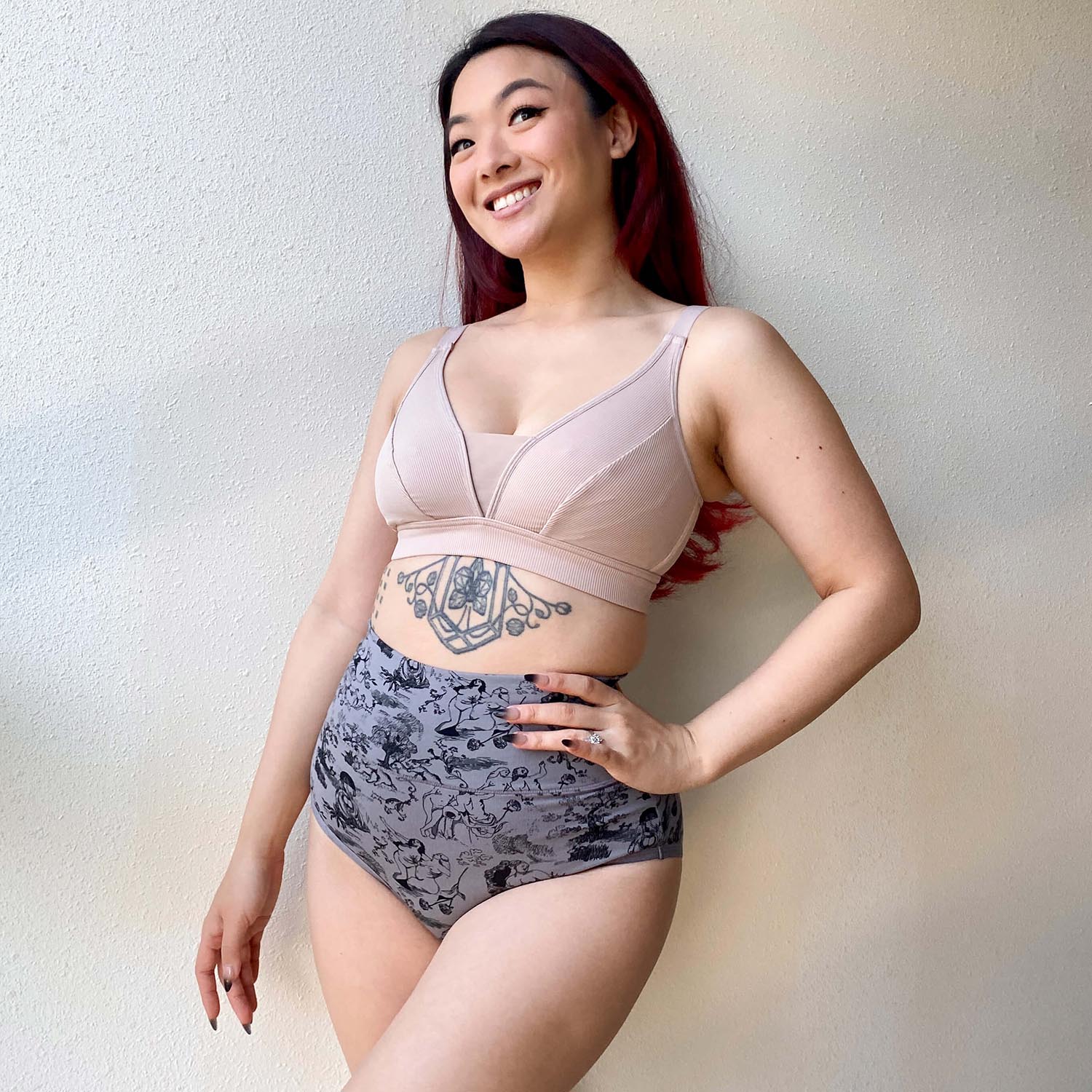 Organic Cotton Full Brief Knickers - Passion au Jardin - L'Amour Noir - Zenithce