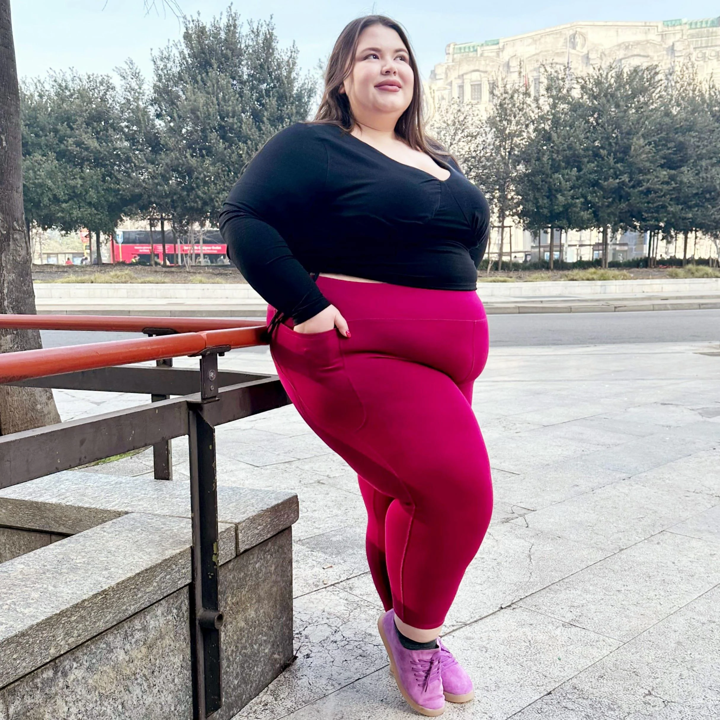 Squat Proof Leggings (Short) - Raspberry Pie - Zenithce