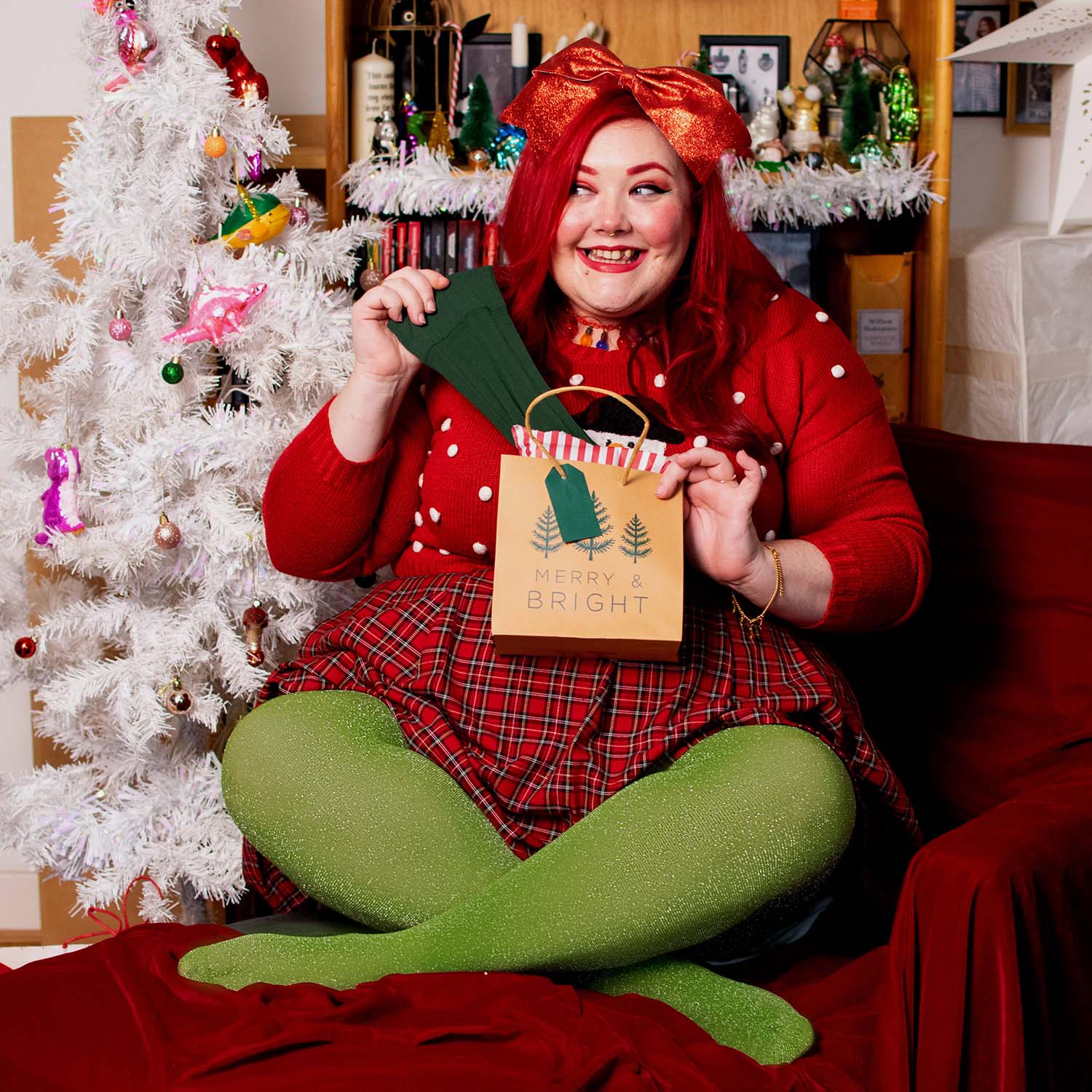 Lux Sparkle Tights - Peas - Zenithce