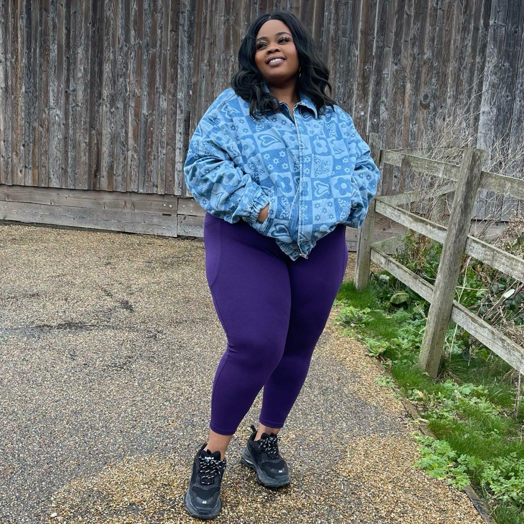 Squat Proof Leggings (Short) - Suffragette Purple - Zenithce