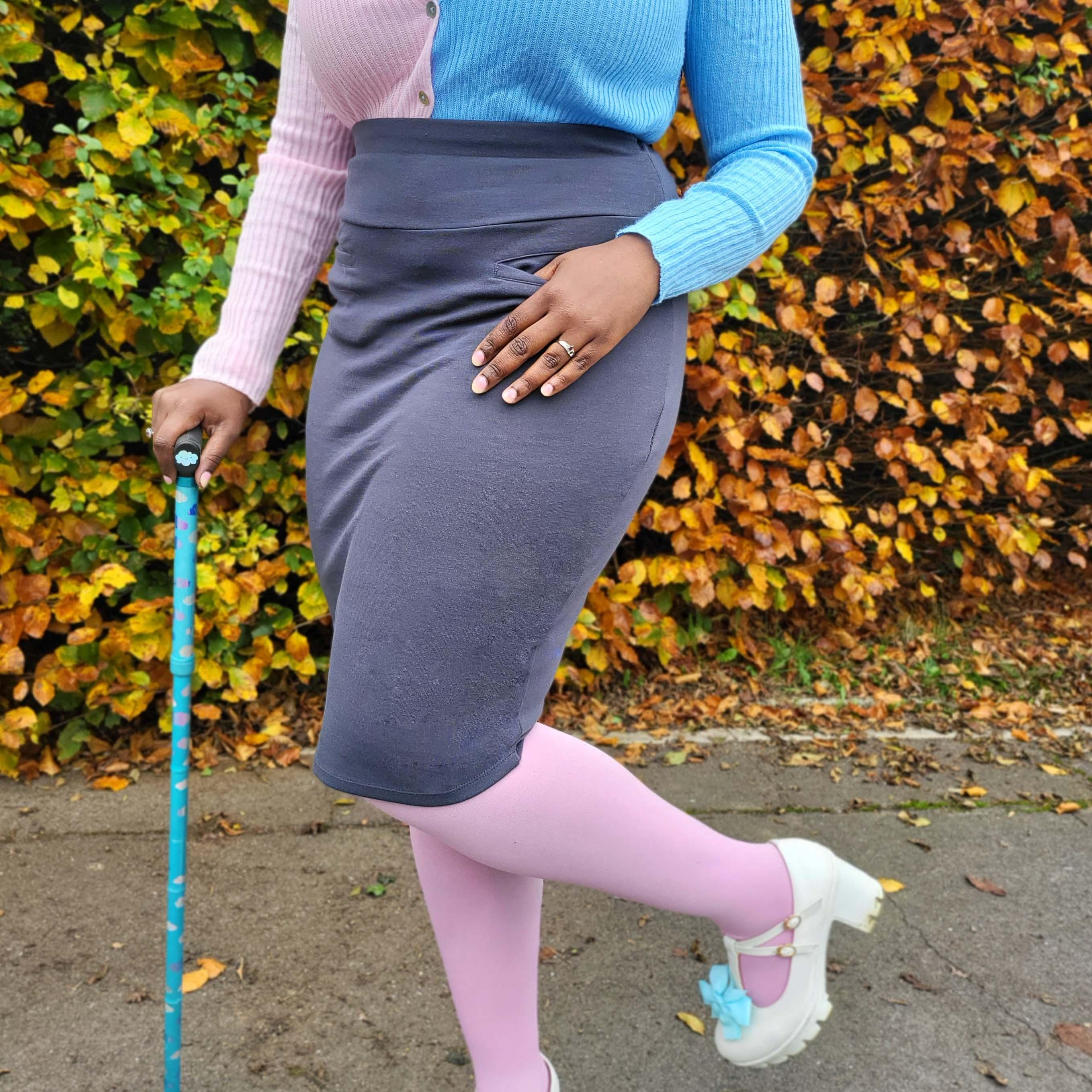 Pencil Skirt - Slate Grey - Zenithce