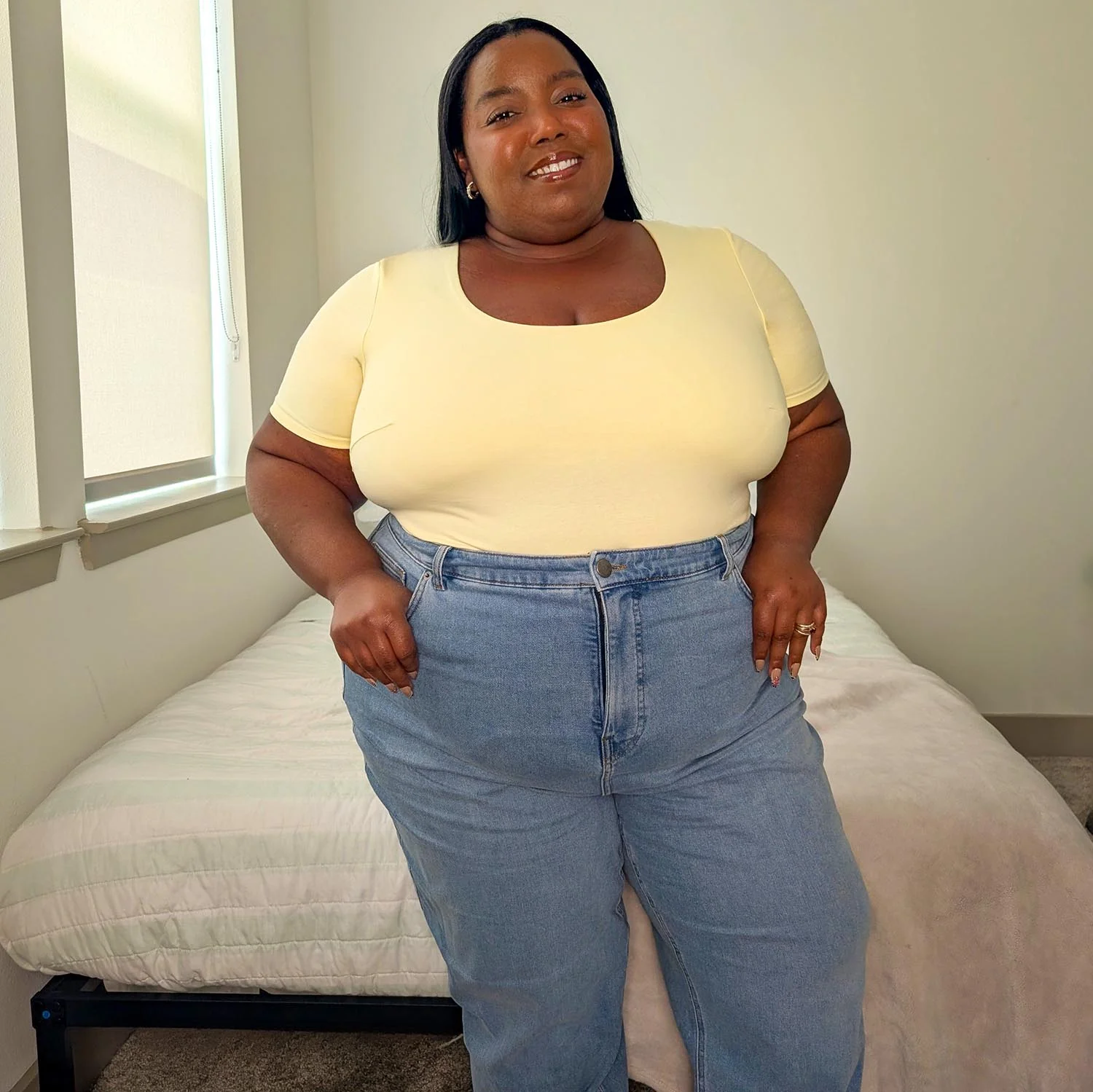 Short Sleeve Cotton Bodysuit - Butter - Zenithce