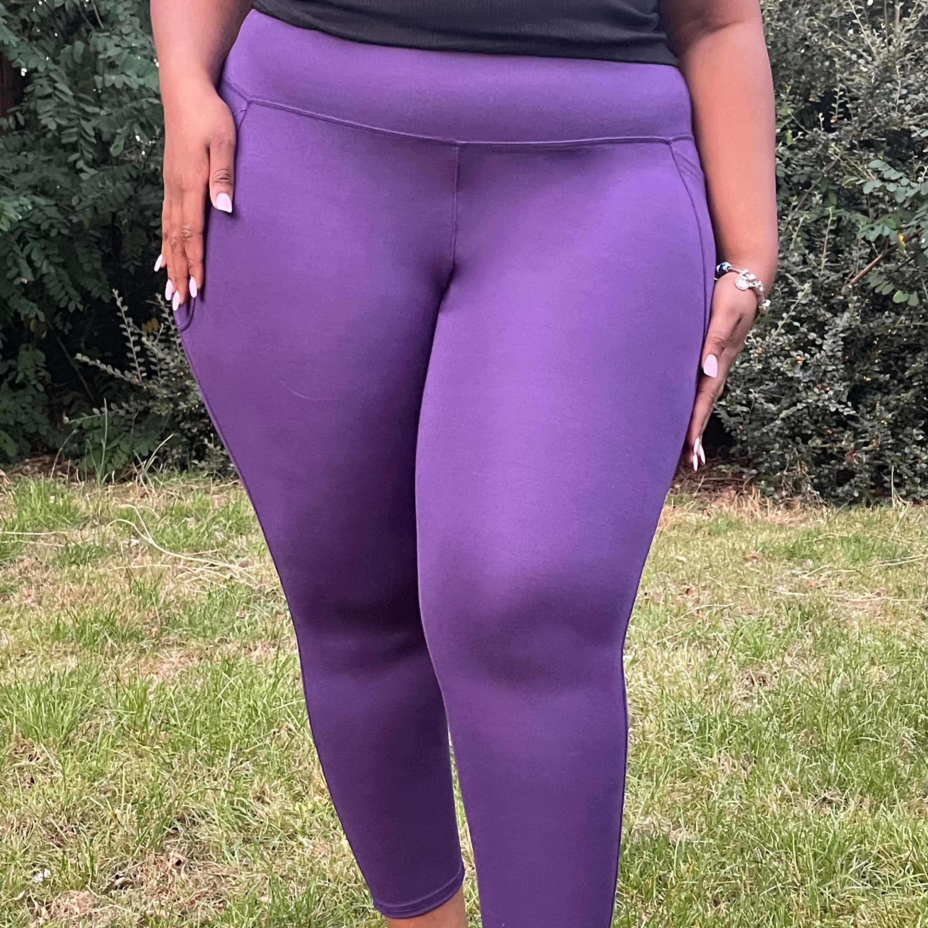 Squat Proof Leggings (Short) - Suffragette Purple - Zenithce