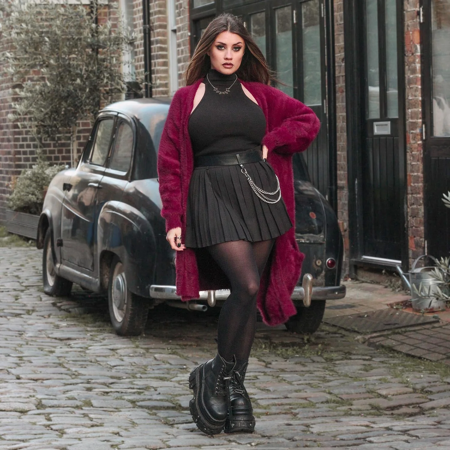 Fluffy Cardigan - Cherry - Zenithce