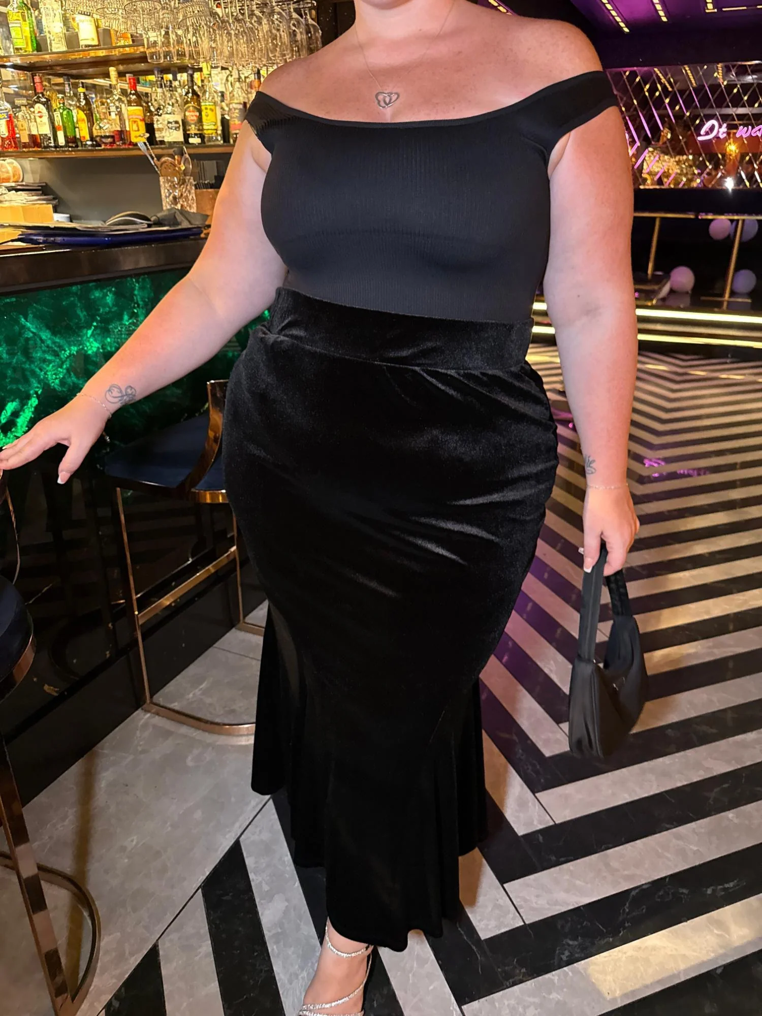 Velvet Mermaid Skirt - Black - Zenithce