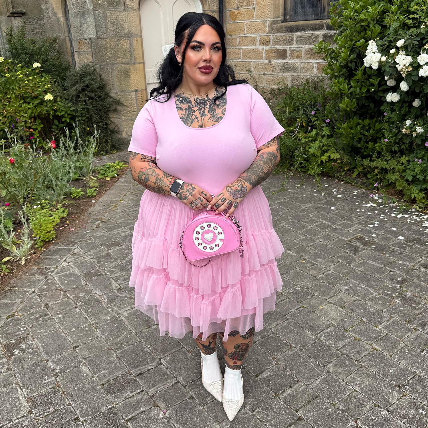 Tee Mesh Dress - Pink Frosting - Zenithce