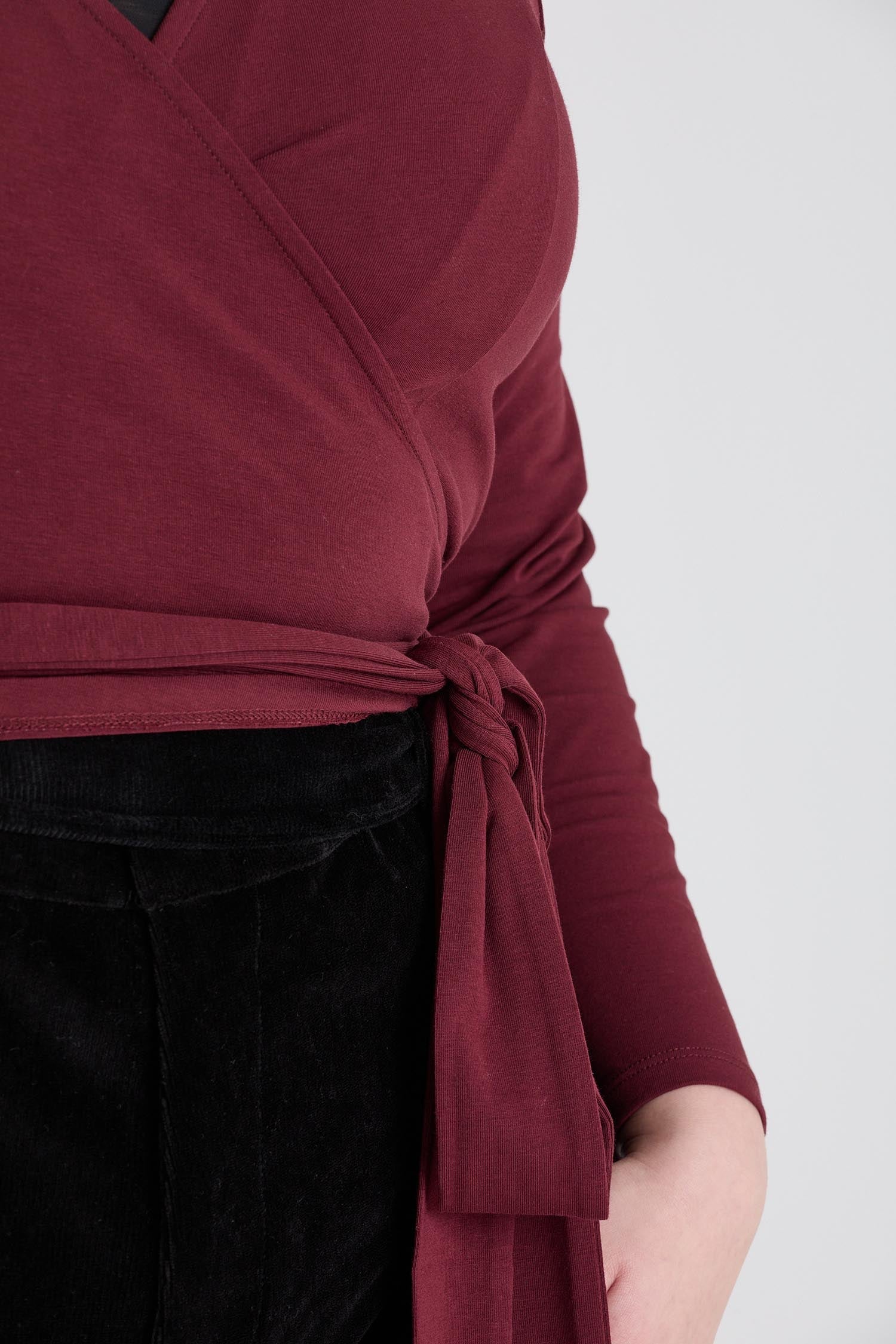 Organic Cotton Wrap Top - Roast - Zenithce