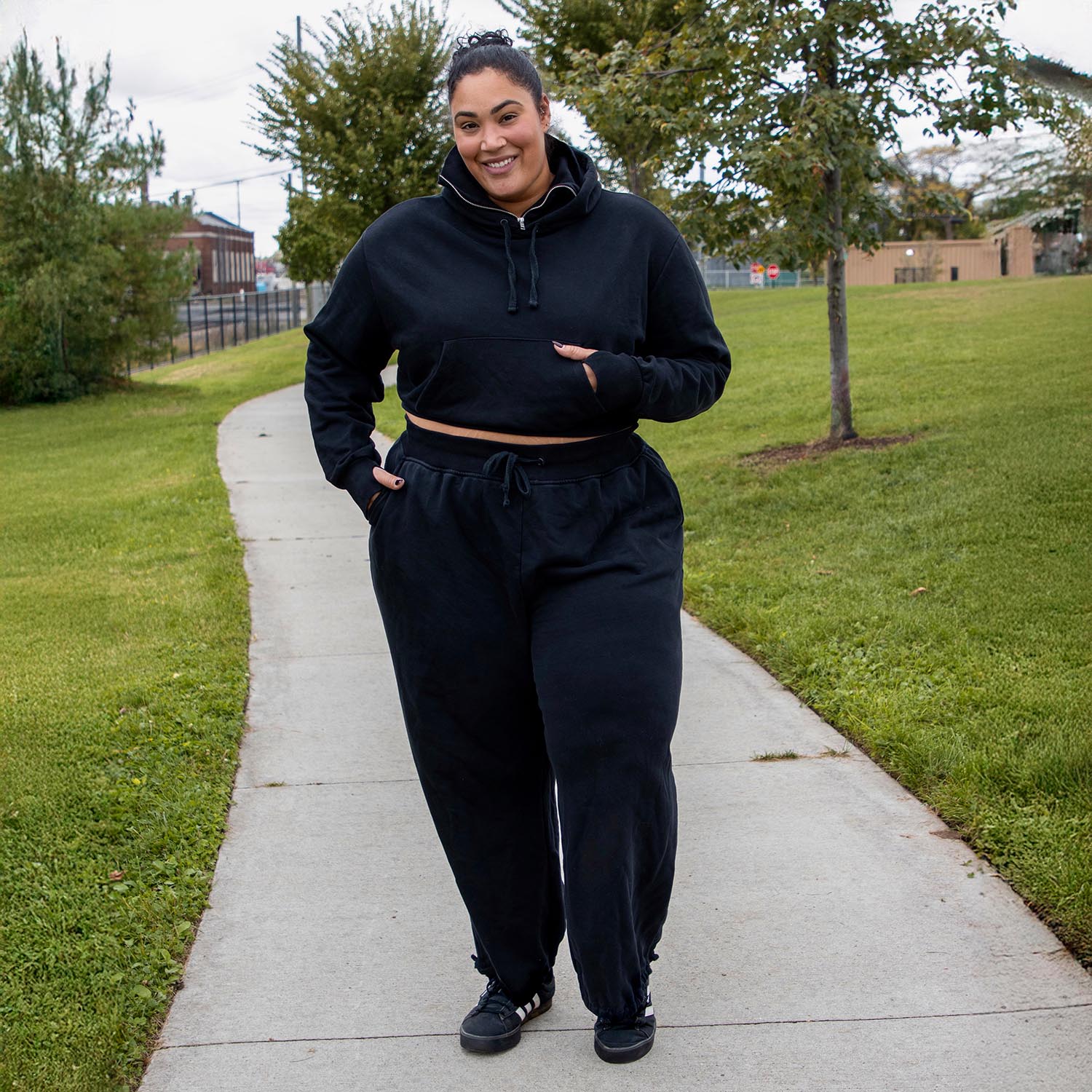 Organic Cotton Cropped Hoodie with Bow Back - Zenithce