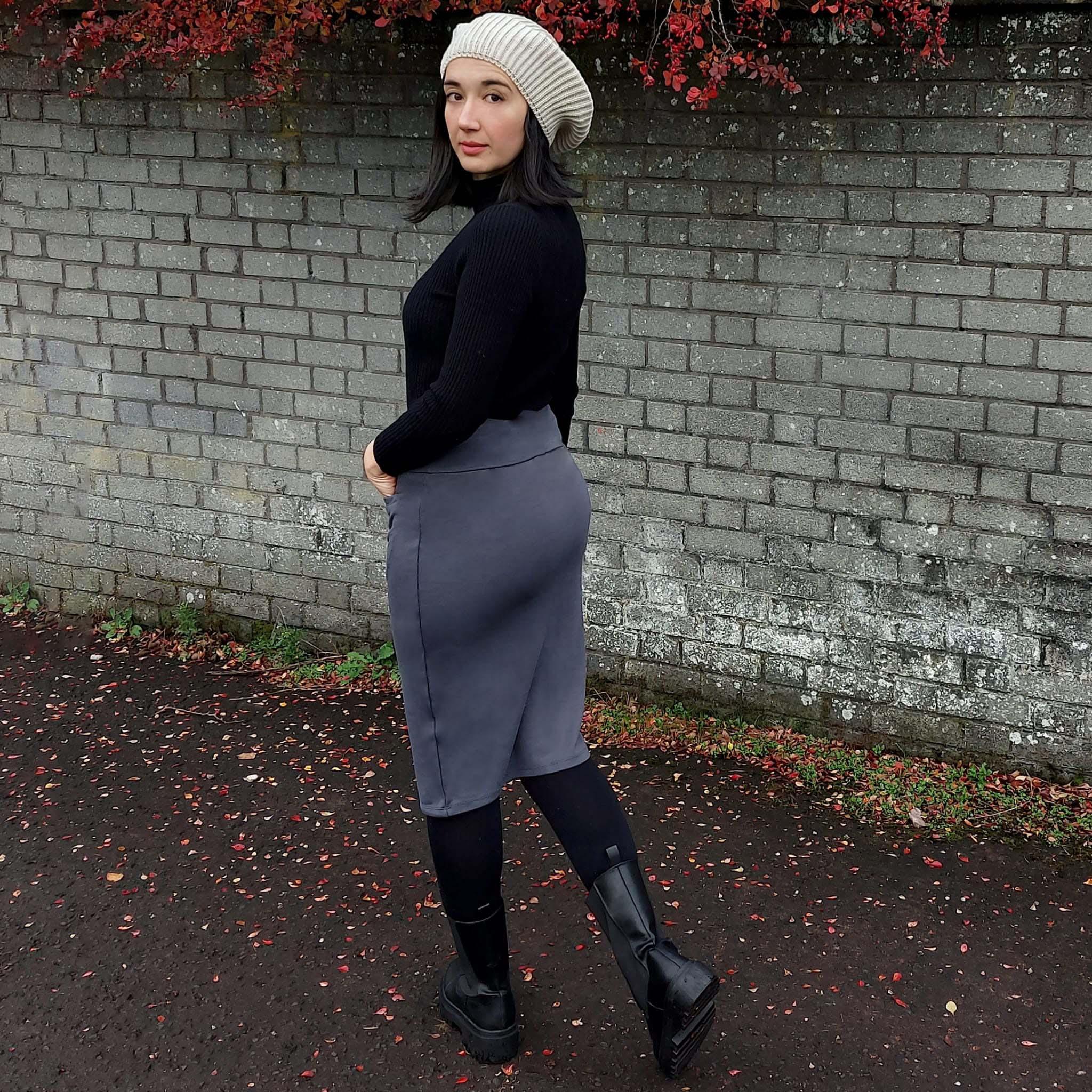 Pencil Skirt - Slate Grey - Zenithce