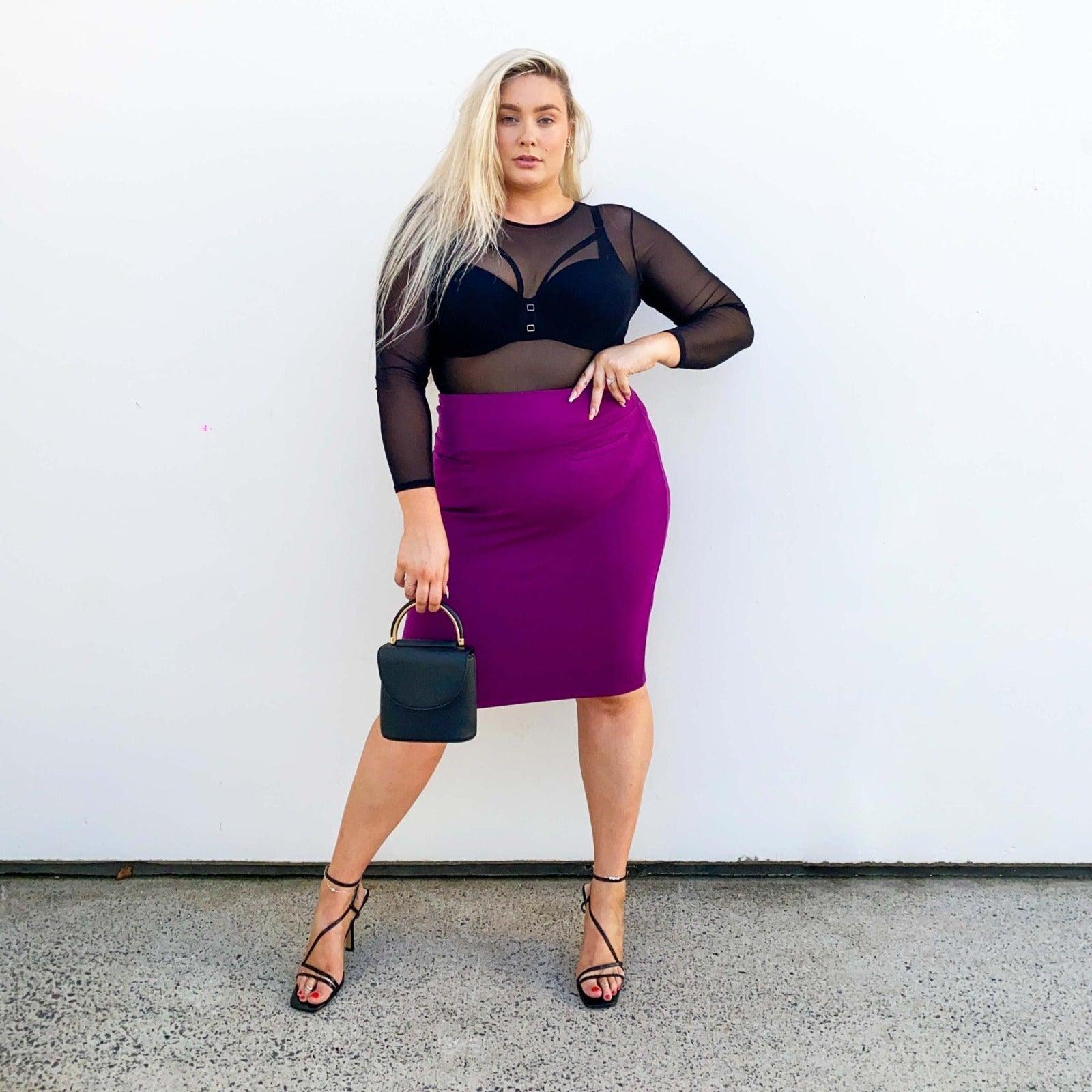 Pencil Skirt - Figgy Pudding - Zenithce