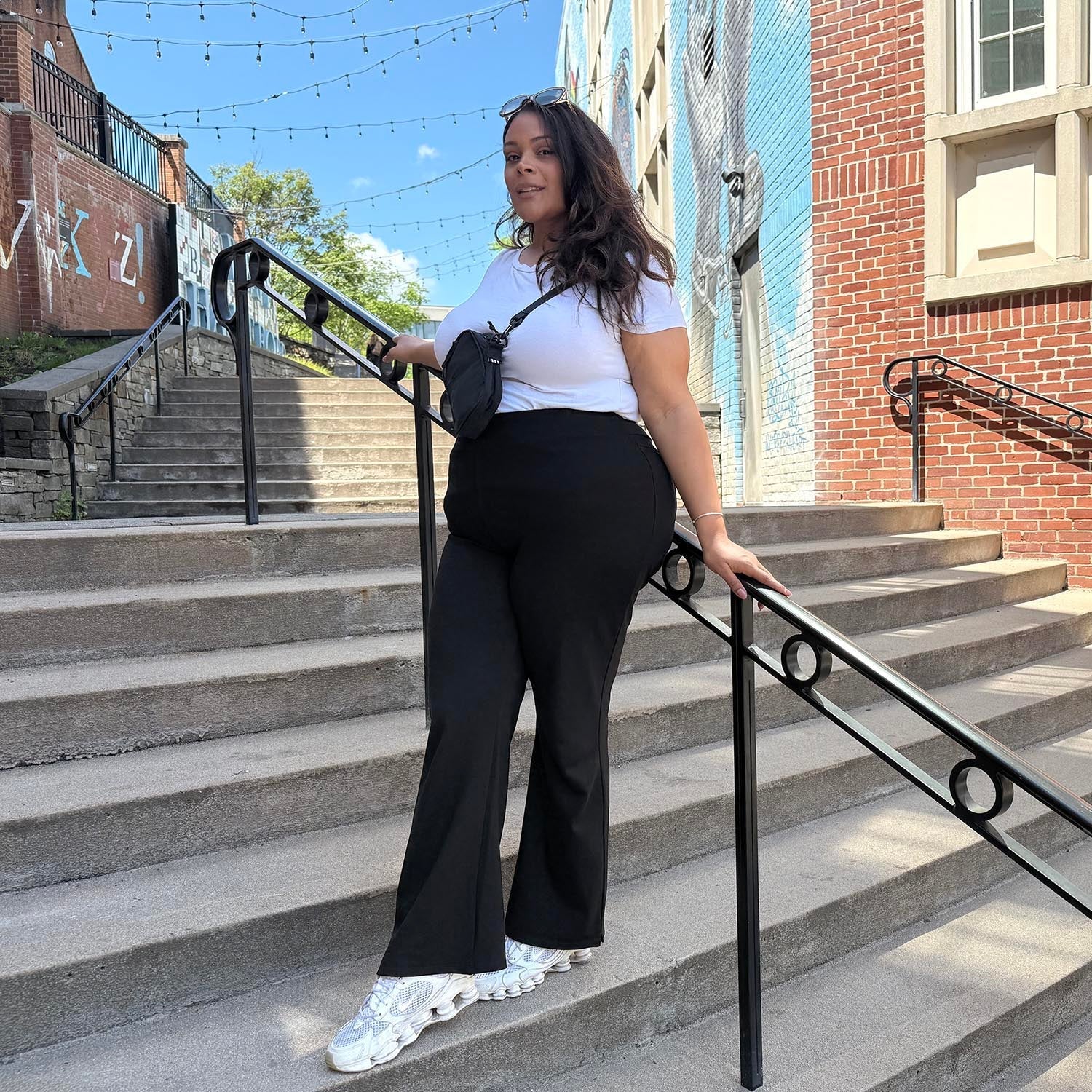 Squat-Proof Kick Flare Leggings - Black - Zenithce