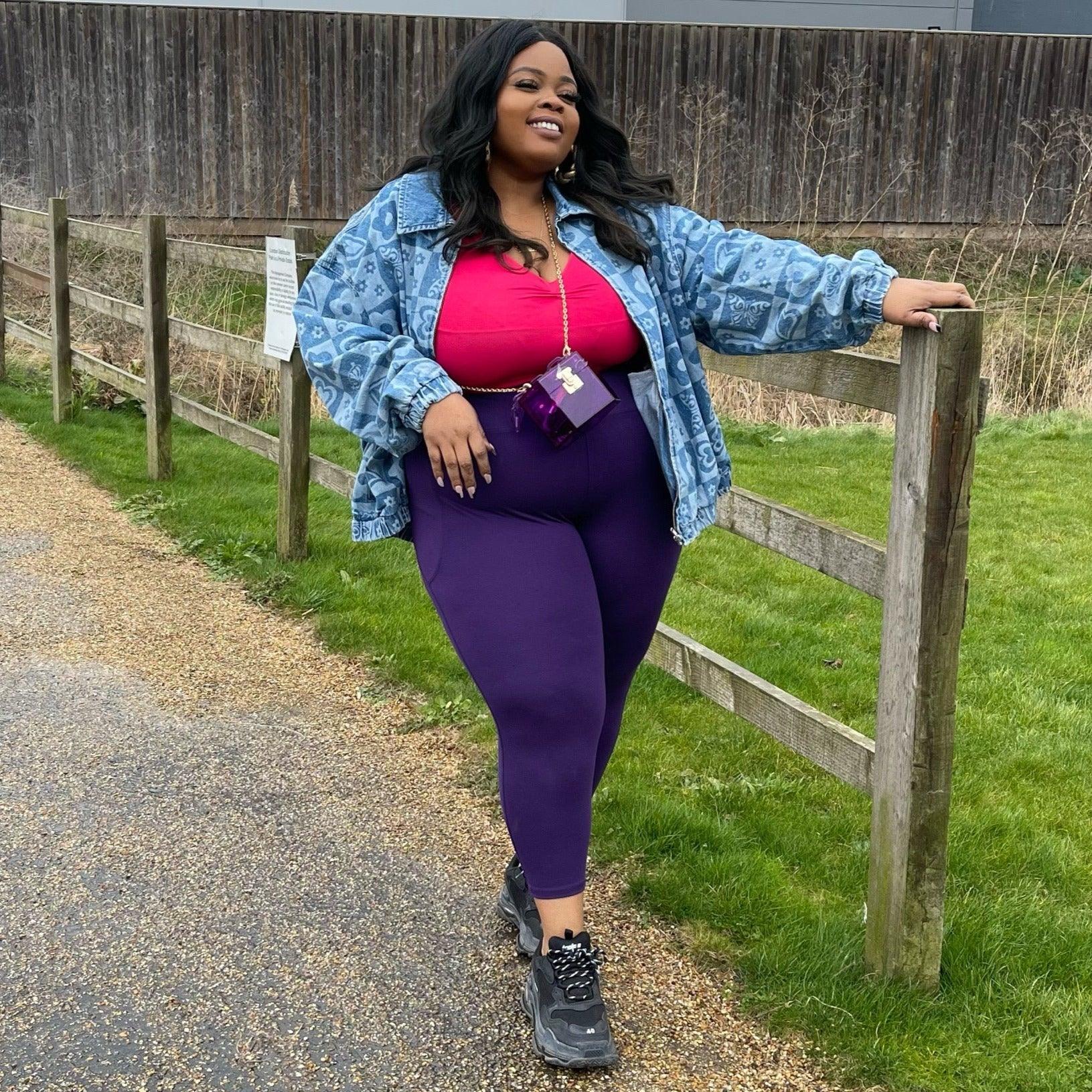 Squat Proof Leggings (Short) - Suffragette Purple - Zenithce