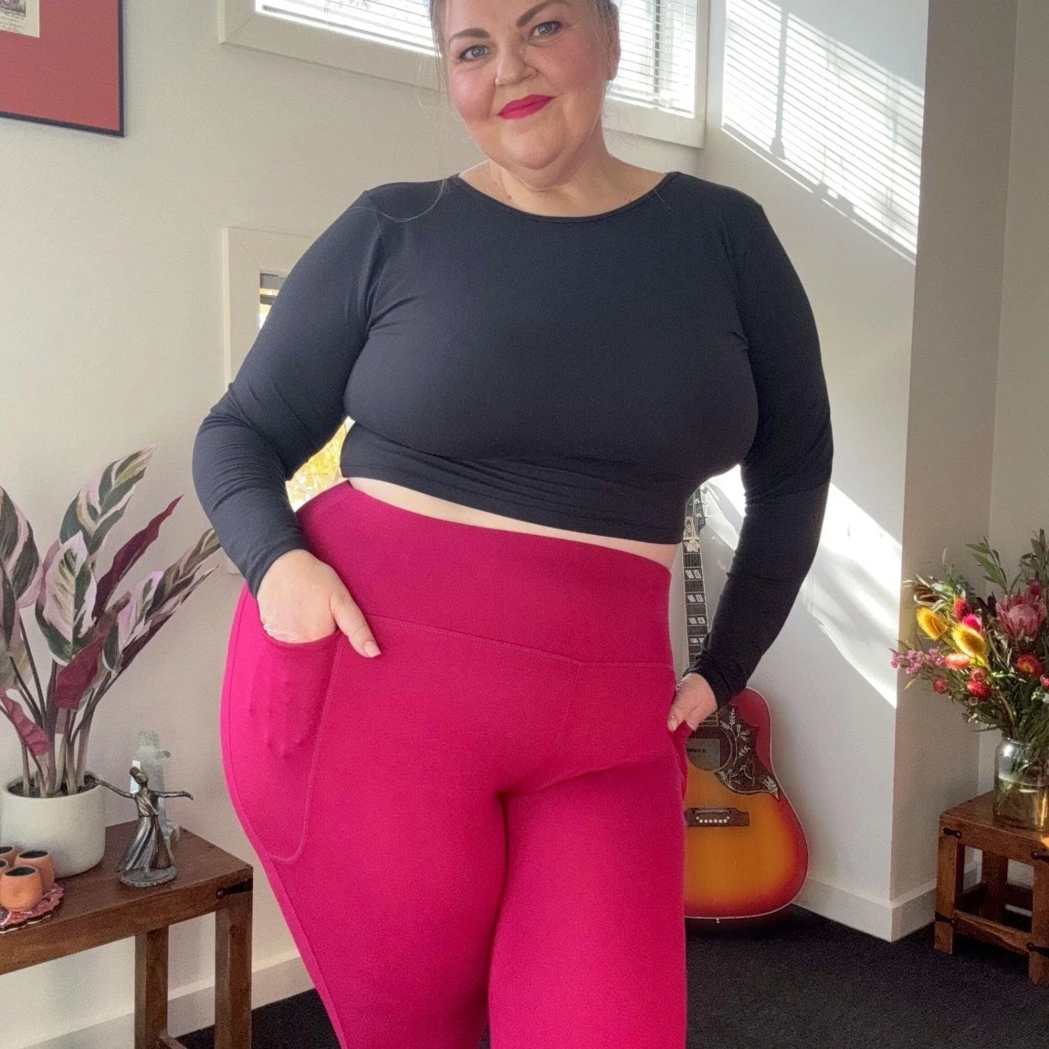 Squat Proof Leggings (Short) - Raspberry Pie - Zenithce