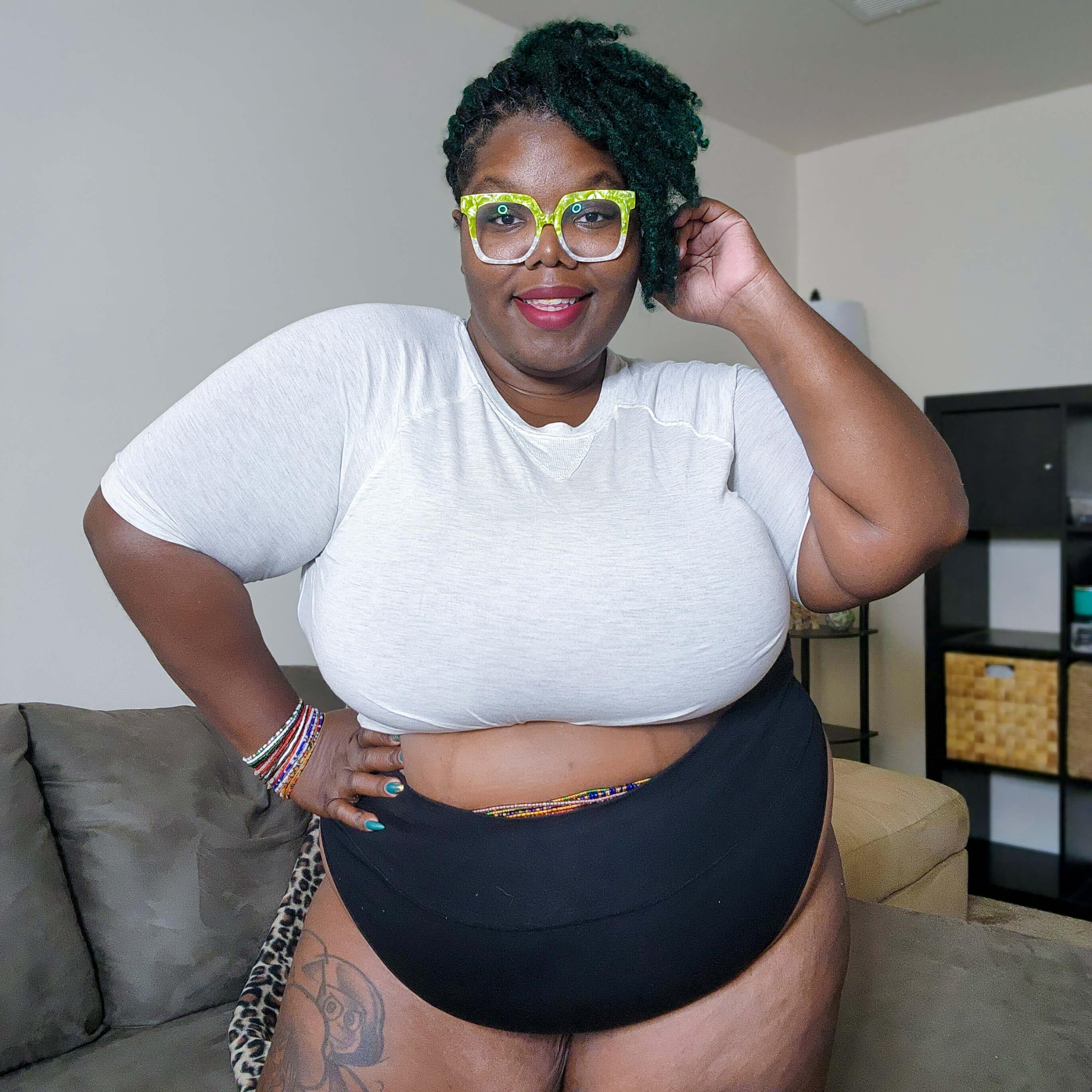 Organic Cotton Super High Leg Knickers - Black - Zenithce