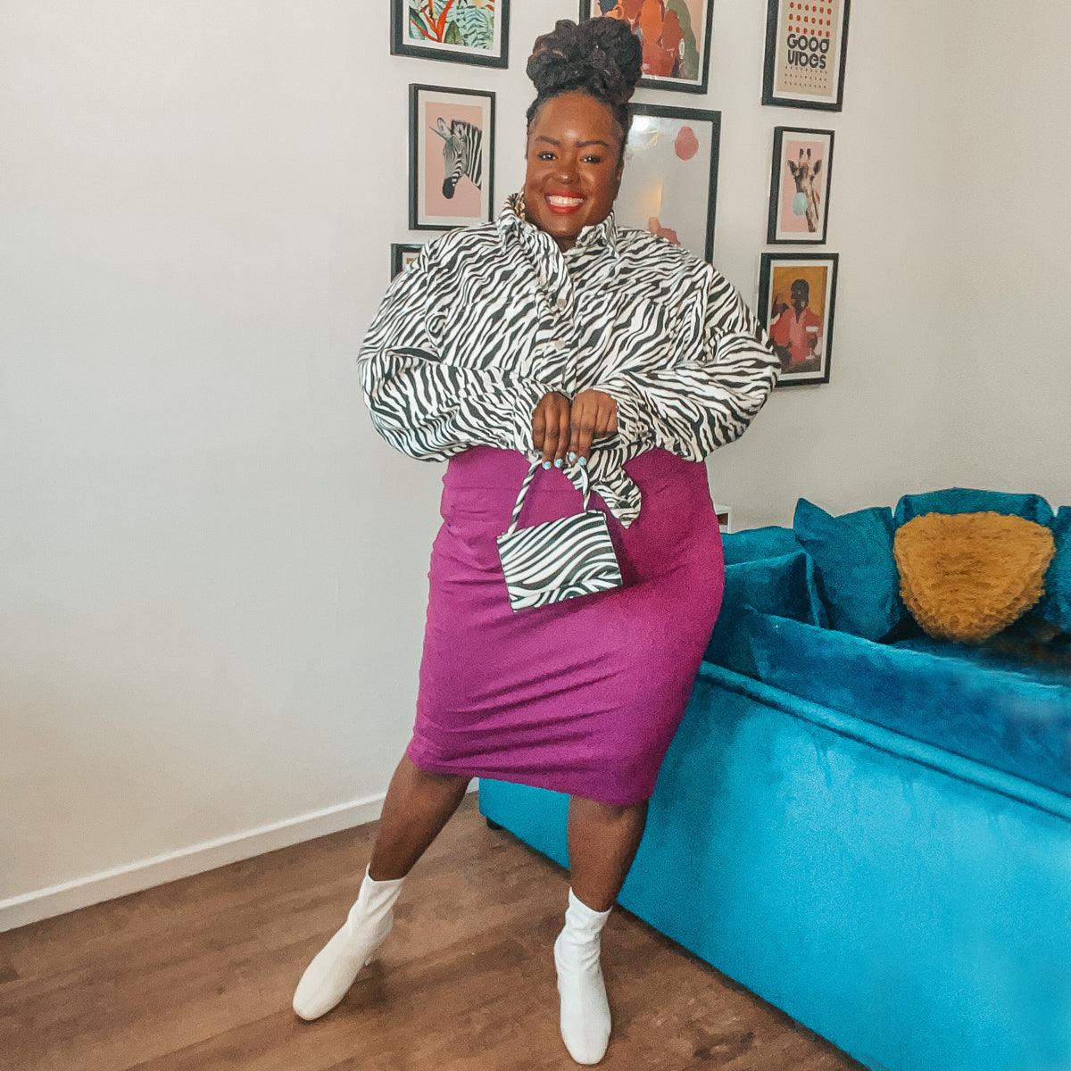 Pencil Skirt - Figgy Pudding - Zenithce