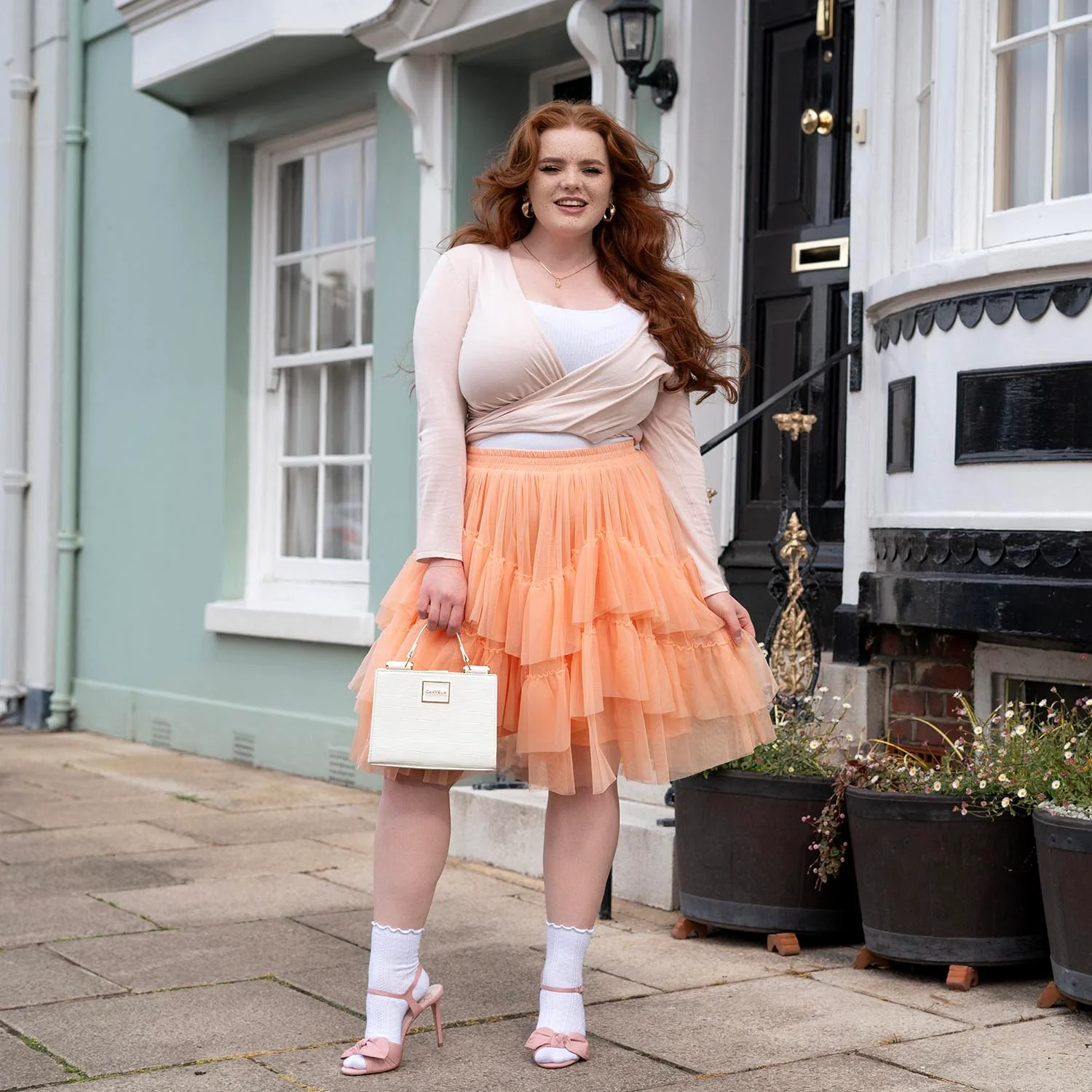 Mesh Skirt - Peach Mousse - Zenithce