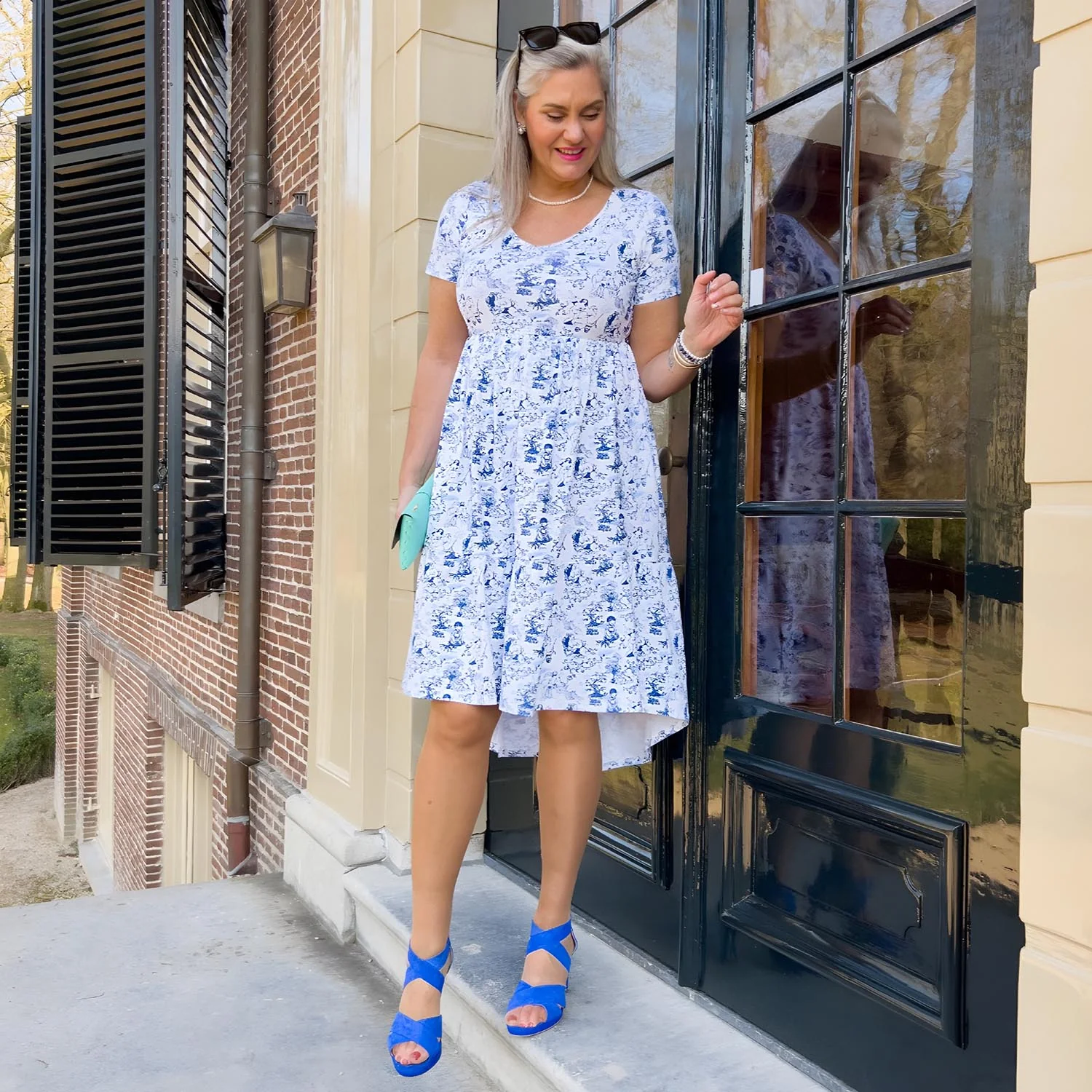 T-Shirt Tiered Dress - Passion au Jardin - L'Amour Bleu - Zenithce