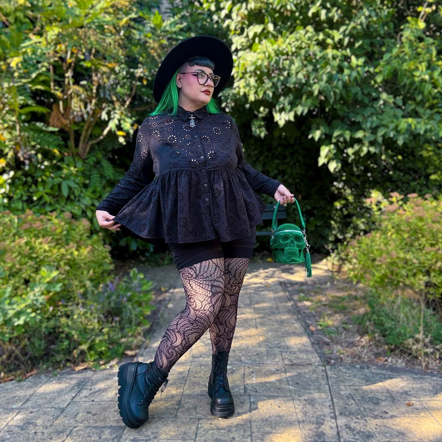 Broderie Anglaise Shirt - Black - Zenithce