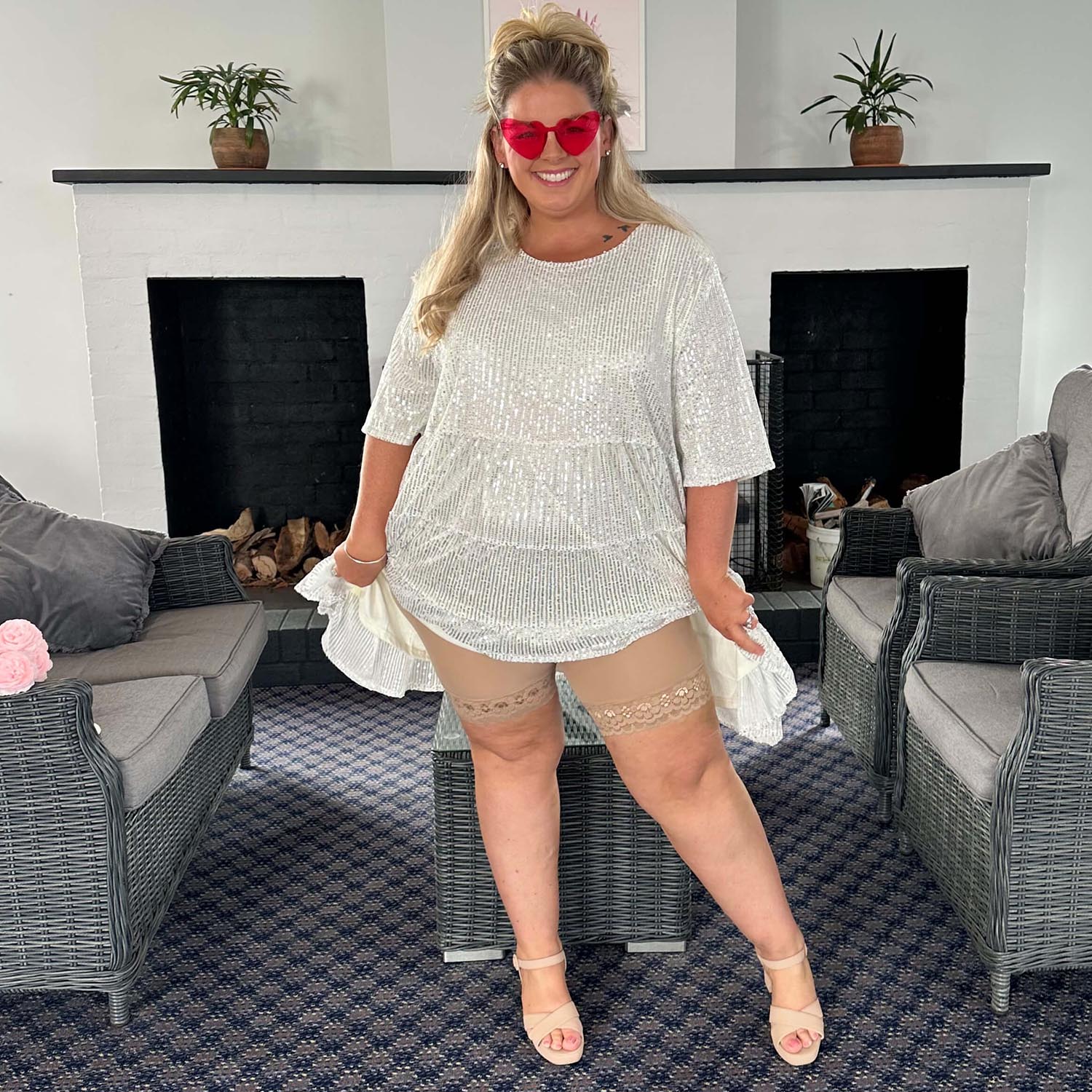 Lace Stay Cool Chub Rub Shorts - Blissful - Zenithce