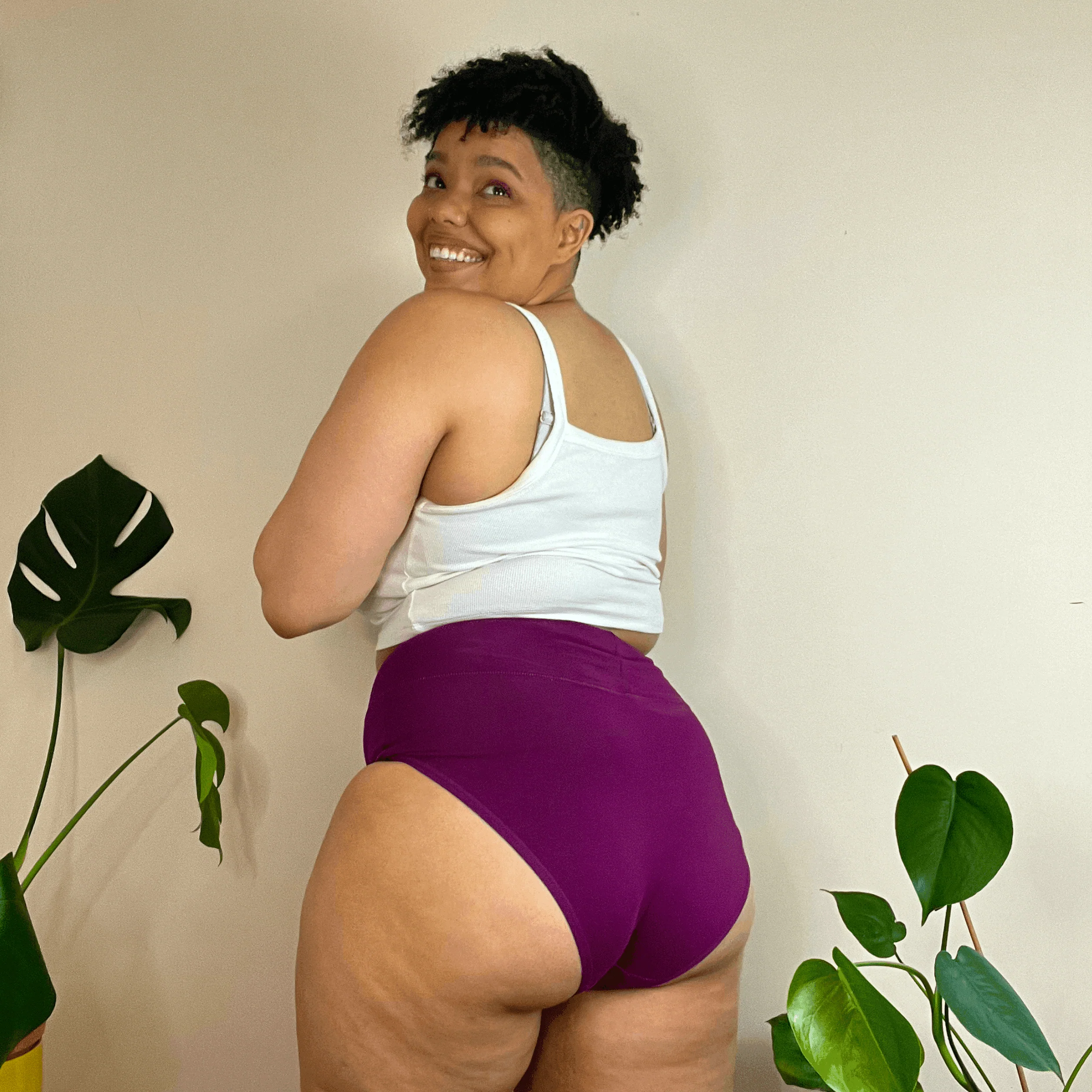 Organic Cotton Full Brief Knickers - Figgy Pudding - Zenithce