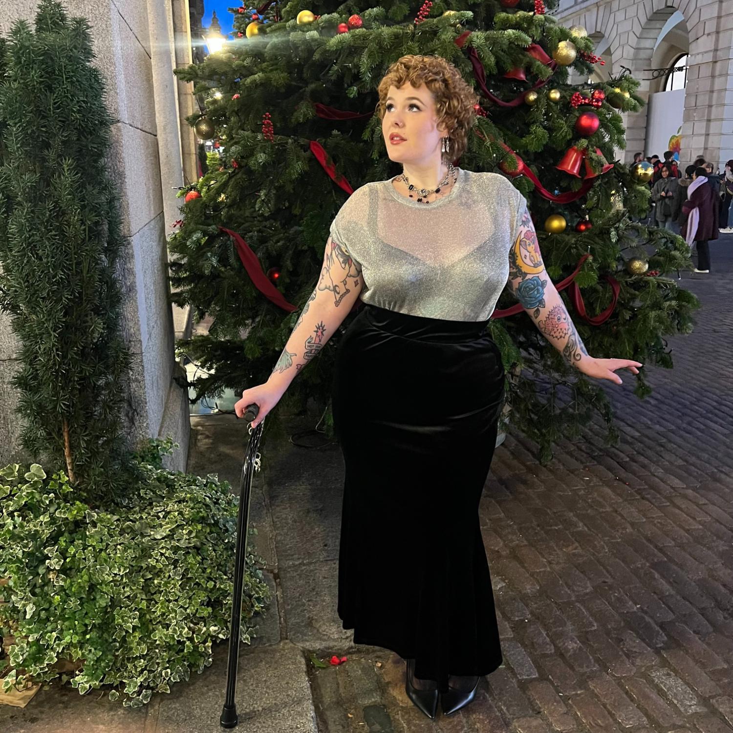 Velvet Mermaid Skirt - Black - Zenithce