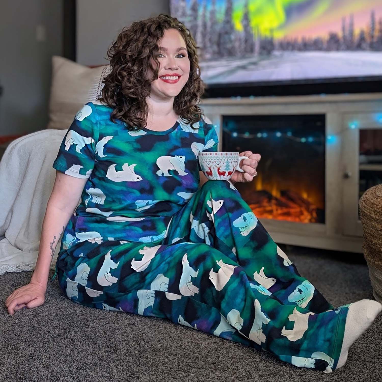 Organic Cotton PJ Top - Polar Bears - Zenithce