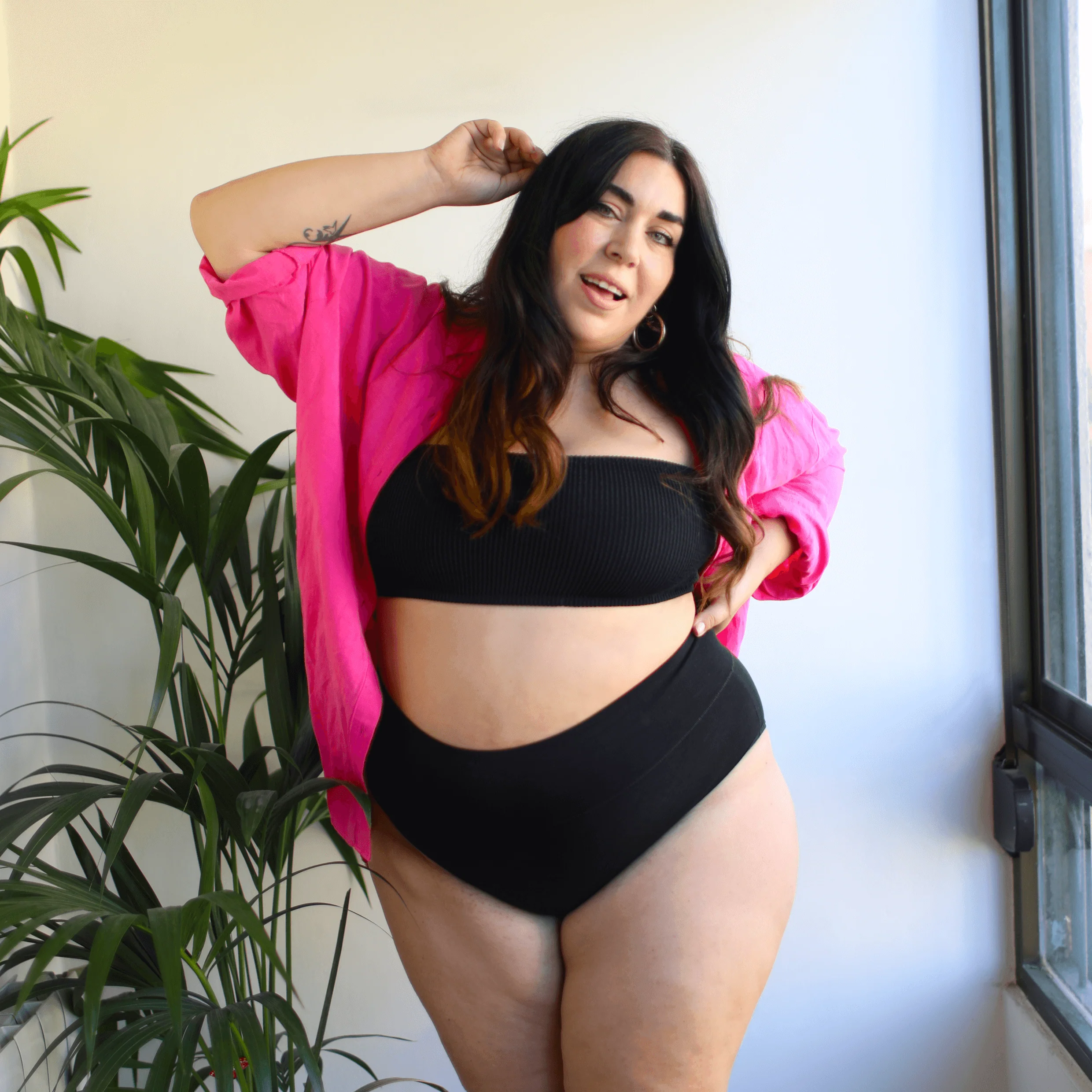 Organic Cotton Full Brief Knickers - Black - Zenithce