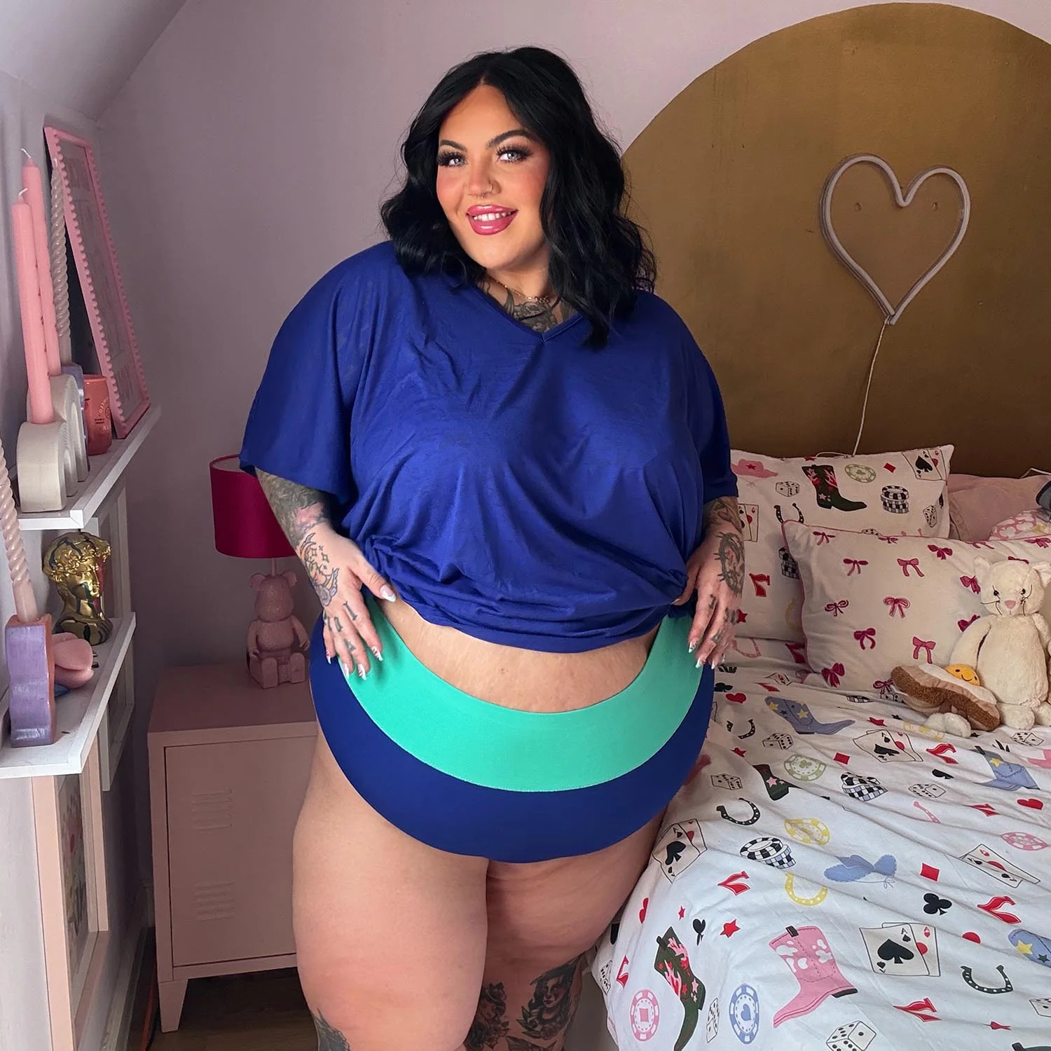 Organic Cotton Full Brief Duo Knickers - Arabesque & Mint - Zenithce